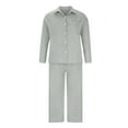 thumbnail image 4 of Two Piece Set Women Summer Outfits for Women 2 Piece Set 2 Piece Pants Set for Women Linen 2 Piece Set for Women Casual Outfits for Women 2 Piece Sets Long-Sleeved Lapel Shirt Shorts Casual Suit, 4 of 5