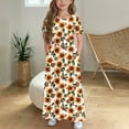 thumbnail image 2 of Toddler Clearance Clothes Girls Dresses Size 8-10 Clearance Maxi Dress Print Casual Holiday Long Dresses Pockets Short Sleeve Ruffled A-Line Flower Dress for Wedding Summer Guest formal Dress, 2 of 3