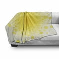 thumbnail image 2 of Yellow Soft Flannel Fleece Throw Blanket, Abstract Small Circular Dots Patterns and Forms Centered Sun with Spotted Design Art, Cozy Plush for Indoor and Outdoor Use, 60" x 80", Yellow, by Ambesonne, 2 of 5