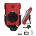 thumbnail image 2 of KIQ Shield Series for Samsung Galaxy Tab A 8.0 Case 2018 , Shockproof 360 Rotatable W/ Kickstand Hand Strap Shoulder Cover for Galaxy Tab SMT387v Tab A Verizon Case 8.0 SM-T387 [Red], 2 of 9
