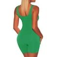 thumbnail image 4 of Tuphregyow Women's Solid Color Yoga Jumpsuit Comfortable Romper for Casual and Sports, Summer Beachwear Athletic Workout Women Slim Jumpsuit Green M, 4 of 5