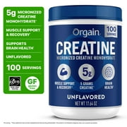 Orgain Creatine Monohydrate Micronized Powder, 100 servings, Unflavored, 17.64oz
