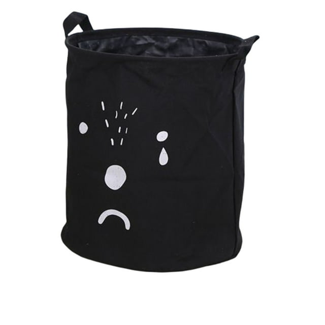 Cesto plegable para la colada, organizador de gran capacidad, juguetes para niños, artículos diversos, contenedor redondo, bolsa de expresión Almacenamiento y organización del hogar Negro/M Cateissary HA082397-05