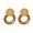 Khaki, variant on 1 Pair Women Ear Studs Retro Rustic Simple Artistic Wooden Hollow Ring Raffia Straw Splicing Earrings