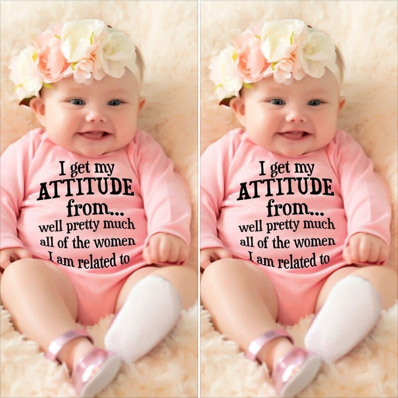 Newborn baby baby girl cotton letter printed long sleeved T shirt comfortable breathable jumpsuit 0 18 months Walmart