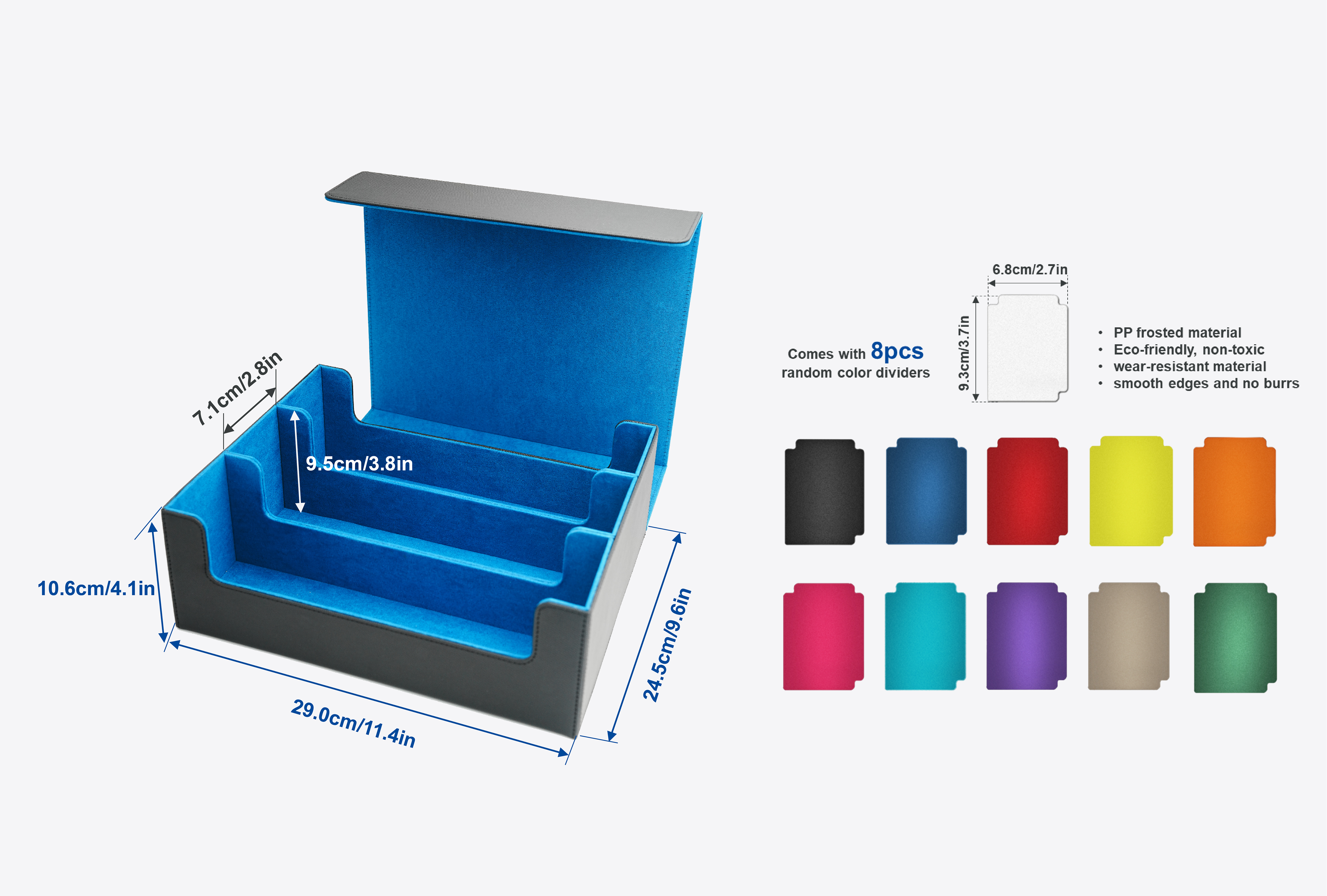 JACKCUBE DESIGN MTG Deck Box – 3-Drawer Storage For 1800+ Cards, Dividers Included – TCG Sports Card Organizer