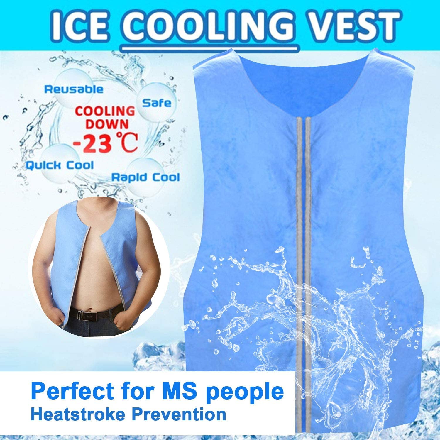 Ice Cooling Jacket Clothing For Working Evaporative Cool Vest For Men ice-cooling-jacket-clothing-for-working-evaporative-cool-vest-for-men