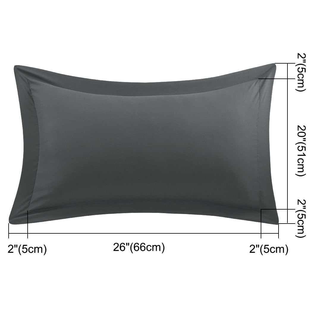 Unique Bargains 4-Pack Envelope Closure Pillow Sham No Zipper Standard Grey