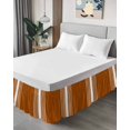 thumbnail image 4 of Burnt Orange White Stripe Wrap Around Bed Skirts for King Bed 16" Drop,Bed Skirt with Adjustable Elastic Belt Dust Ruffle Bed Valance for Bedroom Hotel Modern Rustic Vertical Striped Bed Frame Cover, 4 of 7