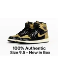 thumbnail image 3 of N I-K-E A i r-Jor-dan 1 Retro High OG Black Metallic Gold - Size 9,5 Brand New DS, 3 of 6