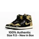 thumbnail image 3 of N I-K-E A i r-Jor-dan 1 Retro High OG Black Metallic Gold - Size 9,5 Brand New DS, 3 of 6