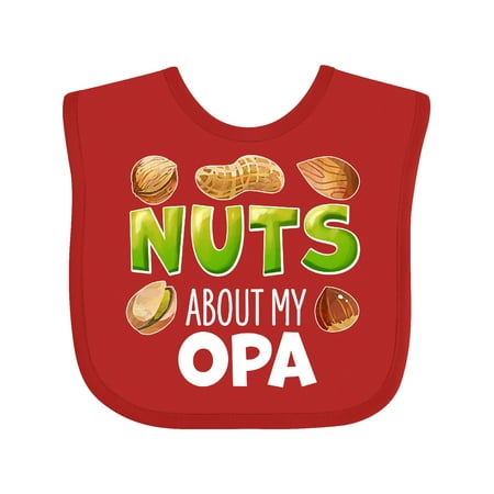 

Inktastic Nuts About My Opa Peanut Almond Pistachio Gift Baby Boy or Baby Girl Bib