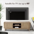 thumbnail image 4 of LuxenHome Mid-Century Modern Tambour-Style 2-Door 63-Inch Wide TV Stand with Tray Top, Oak, 4 of 8