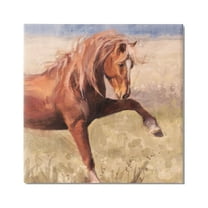 Stupell Industries Modern Red Stallion Animals & Insects Painting Gallery Wrapped Canvas Print Wall Art, 17 x 17