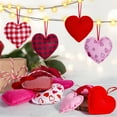 thumbnail image 5 of Uutvmp 12pcs Valentine's Day Hanging Felt Heart Ornaments, 3.94inch Stuffed Heart Ornaments, Heart Shape Decorations, Fabric Hanging Hearts Decor for Valentines Wedding Party, 5 of 8