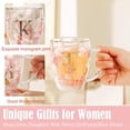 thumbnail image 2 of Personalized Gift for Women Flower Glass Coffee Mug Initial Tea cup Monogrammed Customized Bridesmaid Bride Wedding Gifts Graduation Gifts Valentine Mother's Day Birthday Christmas Gift (T), 2 of 9