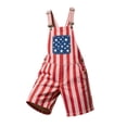 thumbnail image 4 of American Flag Overalls Kids Shorts Patriotic Bib Coveralls Loose Fit Festival Jumpsuit Casual Summer Outfit Fourth of July Clothes for Boys Girls, 4 of 4