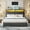Gray, variant on EnHomee King Bed Frame with Storage Shelf Upholstered Platform Bed Frame with LED Lights Metal Bed Frame with Charge Station, Gray