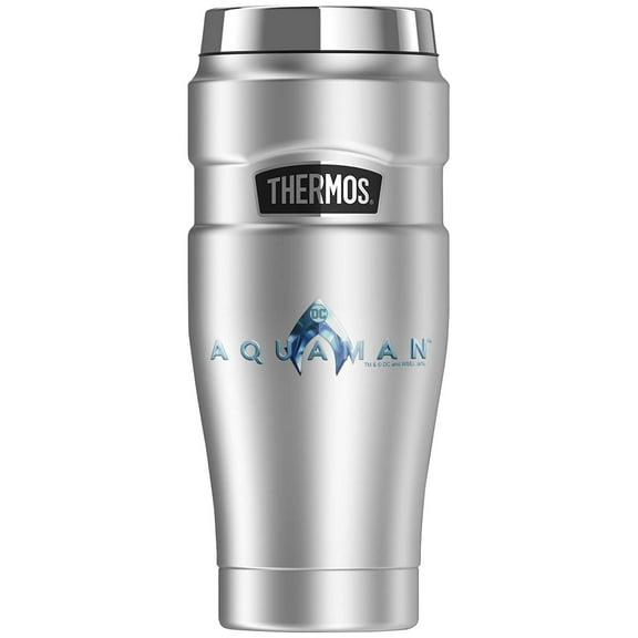 Aquaman Movie Logo, THERMOS STAINLESS KING Stainless Steel Travel Tumbler, Vacuum insulated & Double Wall, 16oz