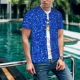 thumbnail image 6 of Rateoe Blue Circles Mosaic Pattern Men’s Baseball Short Sleeve Polo Shirt, Midweight Men's Shirt Golf Shirt Polo Shirts Quick Dry Short-3X-Large, 6 of 7