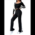 thumbnail image 1 of Conjunto de Dos Piezas Deportivo de Estilo Minimalista, Versátil, de Dos Piezas, para Desplazamientos Diarios, con Top de Larga Tipo Gofre, Estilo 2025 Negro XL, 1 of 9