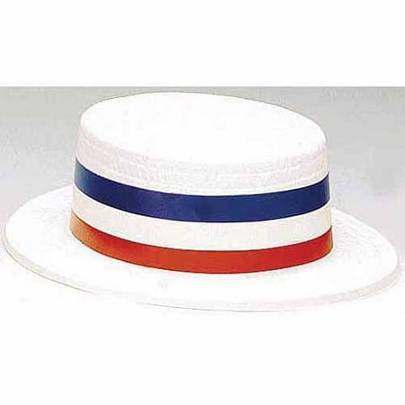 Patriotic Plastic Skimmer Hat Adult Halloween Costume Accessory