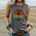 thumbnail image 2 of Hpapadks Tank Tops for Women 2025 Casual Sunset Graphi Tanks Hiking Sleeveless Tees Shirt Vest Camisole Tops for Women Dark Gray XXL, 2 of 6