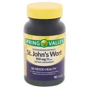 Spring Valley Standardized Extract St. John's Wort Mood Health Dietary Supplement Vegetarian Capsules, 150 mg, 90 Count
