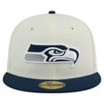 thumbnail image 2 of Men's New Era  White/College Navy Seattle Seahawks  Main 59FIFTY Fitted Hat, 2 of 6