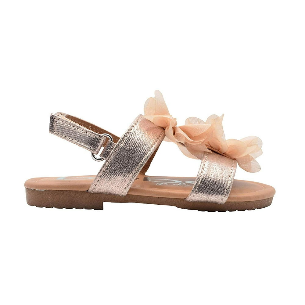 bebe - bebe Toddler Girls Fashion Sandal Shimmer Sandal With Chiffon ...