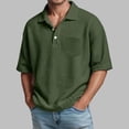 thumbnail image 2 of Bibifish Mens Polo Shirts Short Sleeve Waffle Knit Relaxed Fit Casual Shirts Pocket Daily Wear Tops, 2 of 5