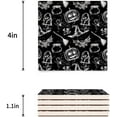 thumbnail image 3 of FMSHPON Hallowen Witches Hat Pumpkin Bat Black Hallowmas Set of 8 Coaster for Drinks, Absorbent Ceramic Stone Coasters Cup Mat with Cork Base for Home Kitchen Room Coffee Table Bar Decor, 3 of 4