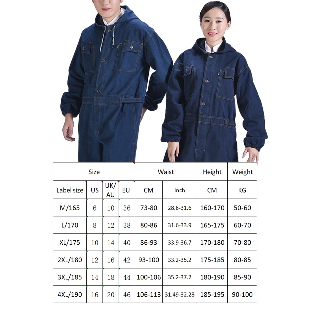 Worker Clothing Workwear Overalls Denim Jumpsuit Men Women Factory