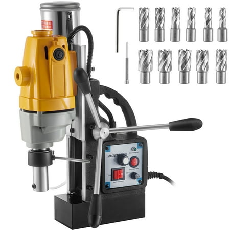 

VEVOR Mag Drill 550RPM No-load Speed Electromagnetic Drill Press 2.16 Depth 1.57 Dia Magnetic Core Drill 2700LBS Boring Tool Drill Press w/ 1100W Drill Press 11 PCS Power Magnetic Drill Presses