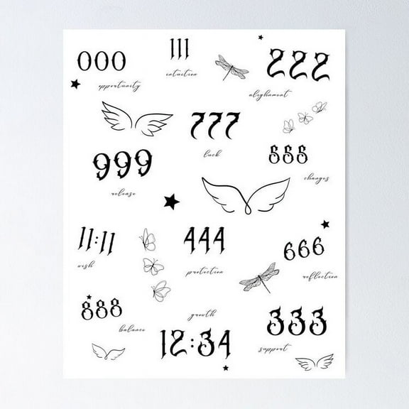 Angel Numbers UNFRAMED Poster, 8x12
