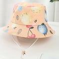 thumbnail image 5 of Toddler Summer Hat Kids Boys and Girls Adjustable Sun Hat Outdoor Casual Lightweight Breathable Bucket Hat with Cartoon Whale Shark Fruit Prints Toddler Girl Sun Hat 4 Years-8 Years Orange, 5 of 5