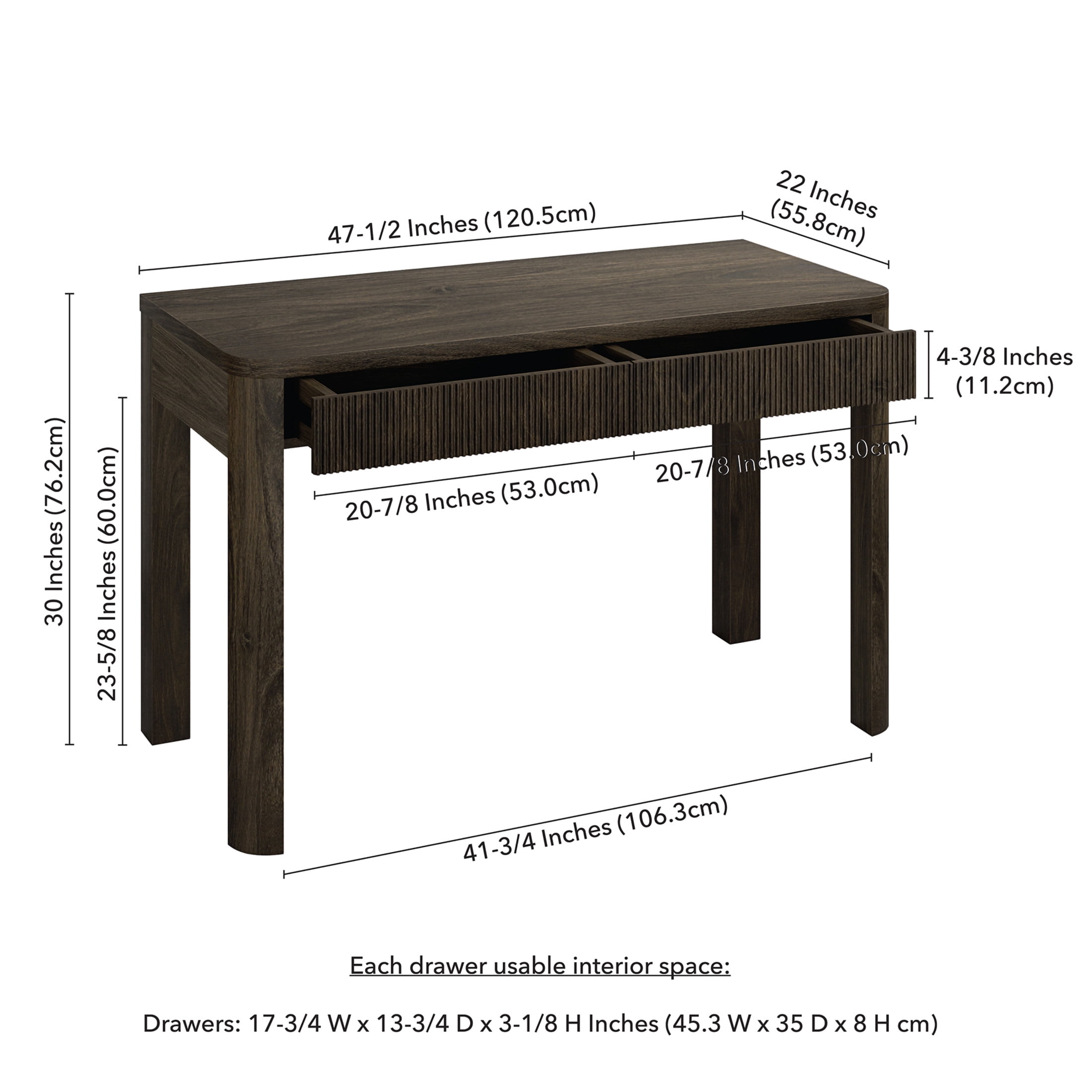 Evelyn&Zoe Modern/Contemporary 48" Wide Alder Brown Home Office