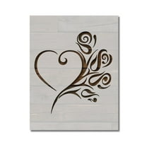 Tribal Heart Rose Stencil Template Reusable 8.5 x 11 for Painting on Walls, Wood, Etc. By Stencilville