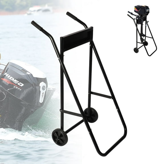 Bimiti Outboard Boat Motor Stand, 35inch Heavy Duty Engine Carrier Cart with 2 Wheels 165 lbs Capacity