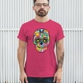 thumbnail image 3 of Tee Hunt Dean Russo Sugar Skull T-Shirt Day of The Dead Neon Calaver Men's Tee, Hot Pink, 4X-Large, 3 of 5