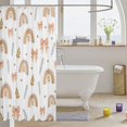 thumbnail image 3 of Manfei Kawaii Bowknot Shower Curtain 72Wx72L,Colorful Rainbow Pattern Bathroom Curtain, 3 of 5