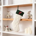 thumbnail image 3 of 18 Inch Knitted Christmas Stockings with Initials Large Embroidered Letter Xmas Stocking for Family Holiday Tree Fireplace, Personalized Stocking for Party Decor, 3 of 5