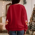 thumbnail image 5 of larppty Womens Oversized Christmas Sweaters Crewneck Reindeer Graphic Knit Long Sleeve Santa Xmas Pullover Sweater (Red, L), 5 of 8