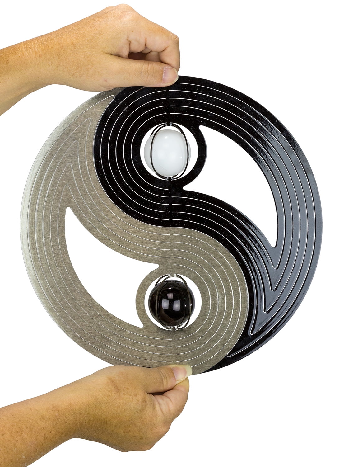 3D Large Yin Yang Wind Spinner with Gem Center Wind Spinner