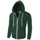 thumbnail image 1 of Sudadera Ohoo DCF002 Hombre Slim Fit con Cierre Verde, 1 of 3