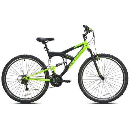 Kent 29 In. Iron Rock Men s Full Suspension Mountain Bike with 21 Speeds Black and Green