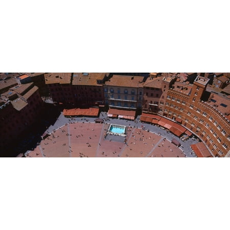 Aerial view of a town square Palazzo Pubblico Piazza Del Campo Siena Siena Province Tuscany Italy Canvas Art - Panoramic Images (36 x (Best Coastal Towns In Tuscany)