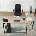 thumbnail image 5 of VECELO L-Shaped Computer Desk with CPU Stand, Corner Desk Writing Study Workstation for Home Office, Oak, 5 of 9