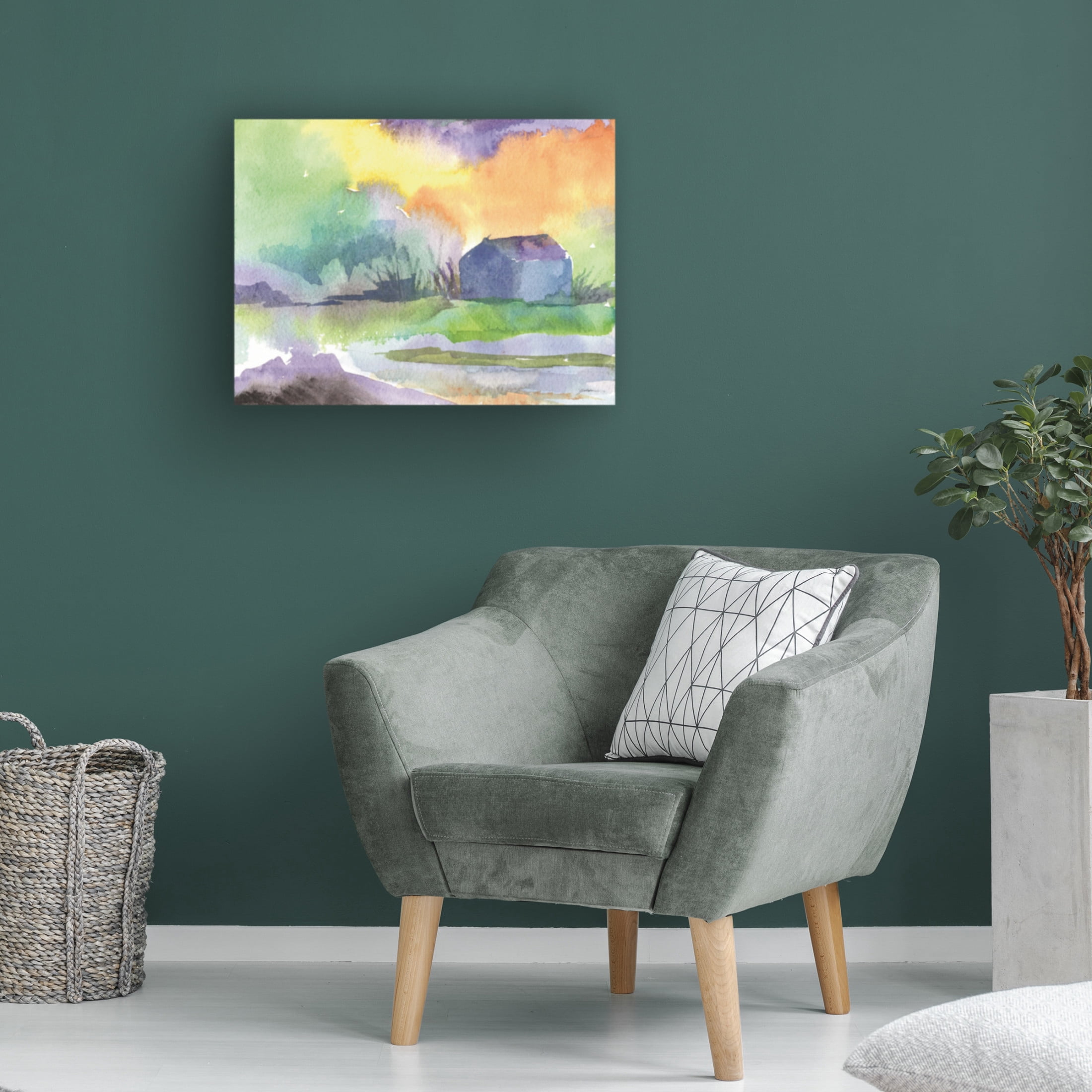 Canvas Wall Art - Sheila Golden 'Boathouse 1' Wall Art for Living Room, Bedroom, or Office Décor by Trademark Fine Art - 24 x 18 Inches