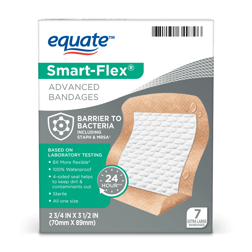 Equate SmartFlex Advanced Adhesive Bandages Flexible, 7 Ct Walmart